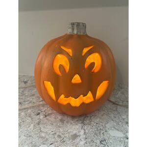Vintage The Paper Magic Light Up Pumpkin Halloween Decoration 10"x8" JL